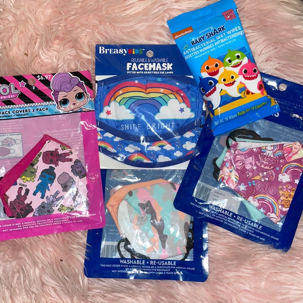 8 Brand New Girls Face Masks Jojo Siwa and LoL inc
